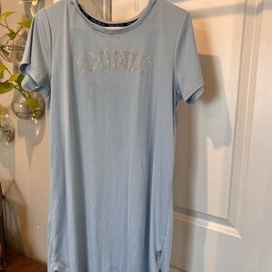 Paris Hilton Sky Blue Ribbed Top